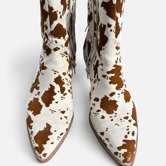 Qupid Western Booties – Faux Cowhide | Size 10 - Picture 3 of 6